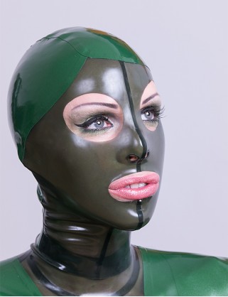 Latex Maske mit Frisur-Ausschnitt